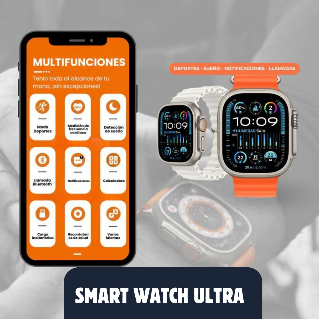 KIT SMARTWATCH ULTRA + AURICULARES ULTRA P9